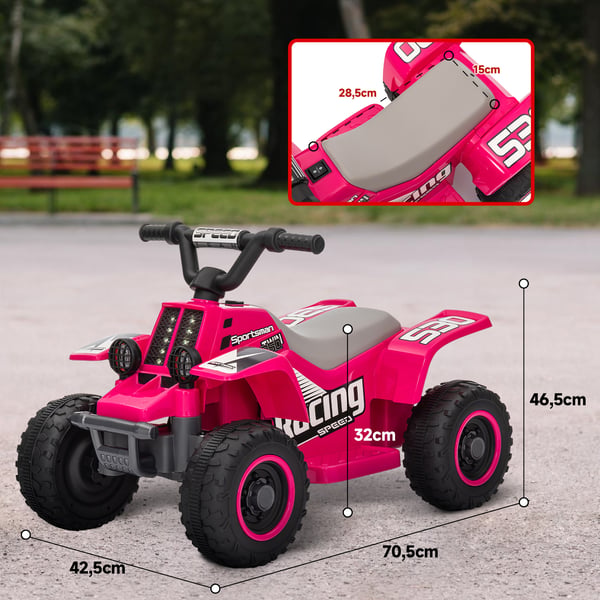 Elektrisk Quad Bike, 70,5x42,5x46,5 cm, Lyserød