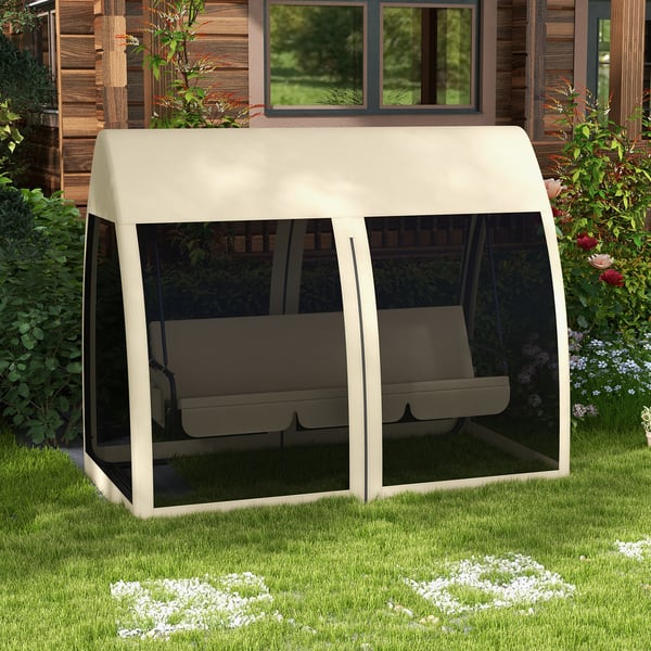 Verandasving, 2-i-1 Hollywood gyngeseng, 240x140x197 cm, Brun