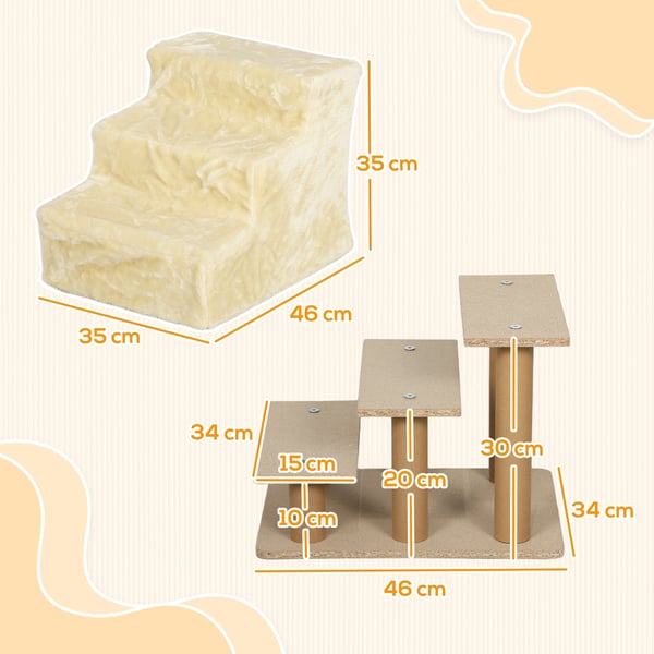 Lemmikkien portaat, 46x35x35 cm, beige