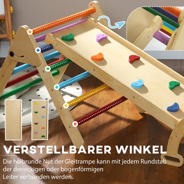 Lasten kiipeilyteline 178x64,5x63 cm monivärinen, puu