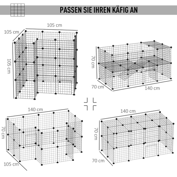 Lemmikkien aitaukset, 146x73x73 cm, Musta