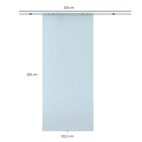 Skjutdörr i glas, 77,5x205 cm, Frostad