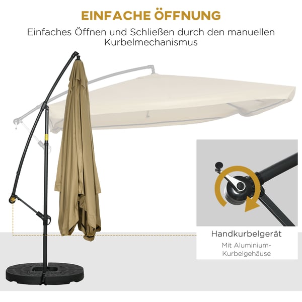 Riippuvarjo, 295x295x260 cm, beige