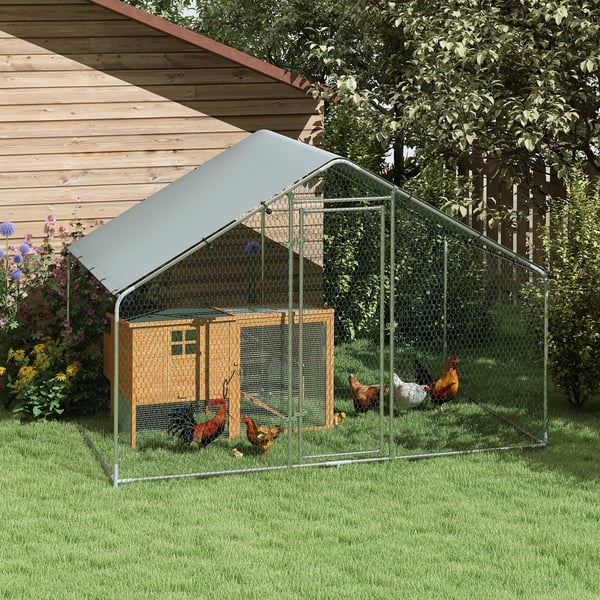 Chicken Run, 300x170x190 cm, Sølv