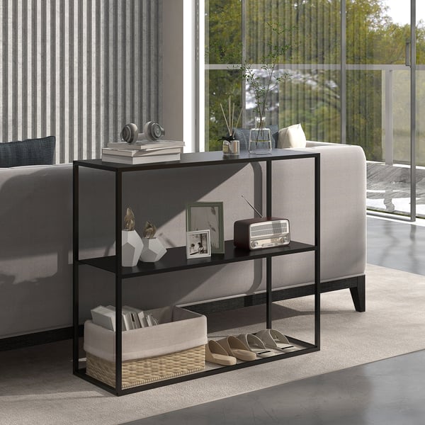Konsolbord, 90x30x75 cm, Sort