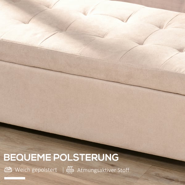 Opbevaringsbænk, 125x49x41,5 cm, Beige