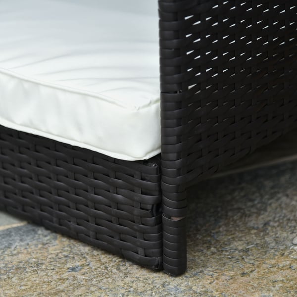 Hundehus, Rattan hundehus med pude, 98x69x73 cm, Brun