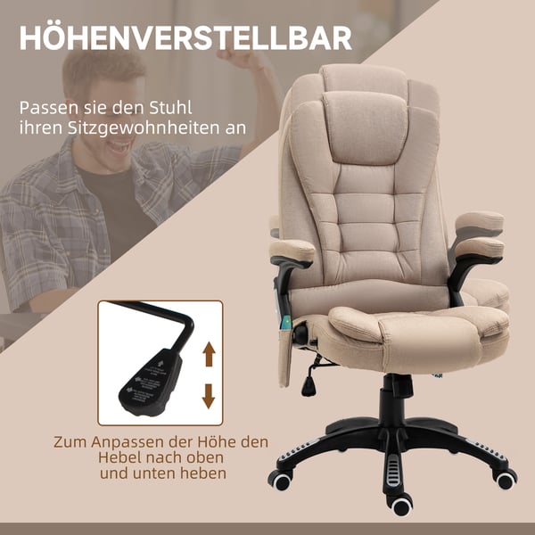 Kontorstol, 68x72x110-120 cm, Brun
