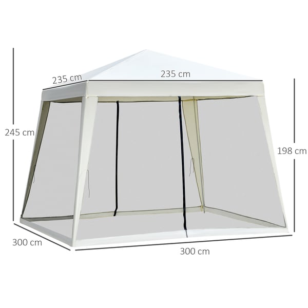 Paviljonki, 300x300x245 cm, Kermanvärinen