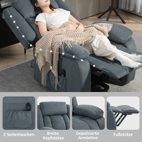 Nojatuoli, 92x94x105 cm, Harmaa