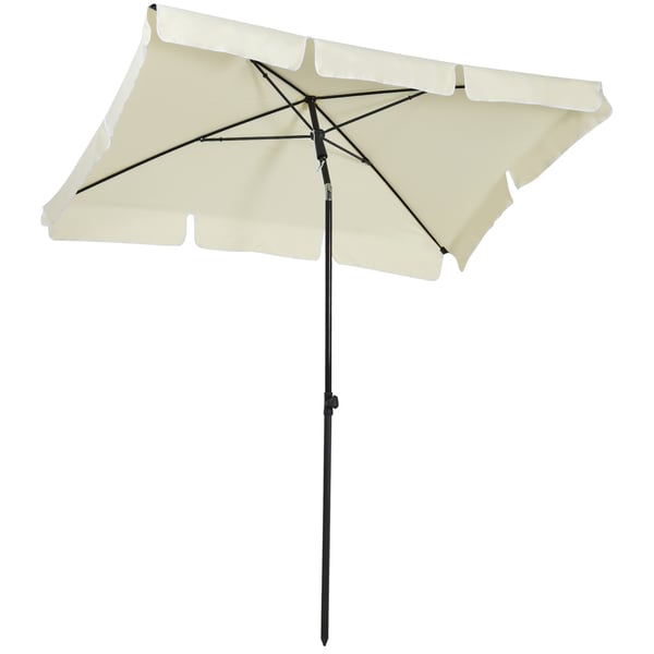 Patio Parasol, 198x130x245 cm, Hvid og Sort