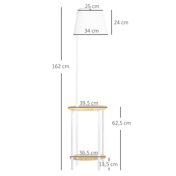 Gulvlampe, 43x39,5x162 cm, Hvid