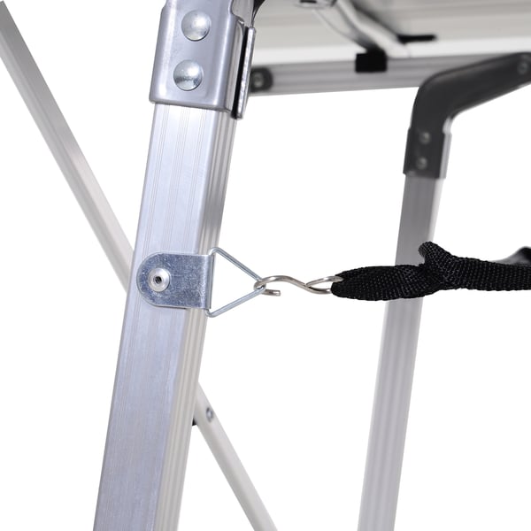 Fällbart bord, 120x69x59-78 cm, Silver, Aluminium