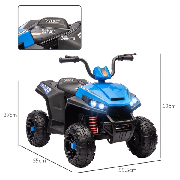 Elektrisk Mini Quad til Børn, 85x55,5x62 cm, Blå