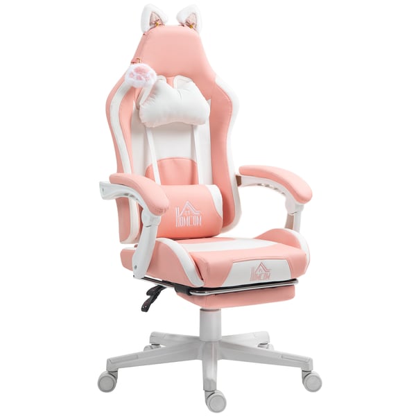 Gamingstol, 65x62x116-124 cm, Pink