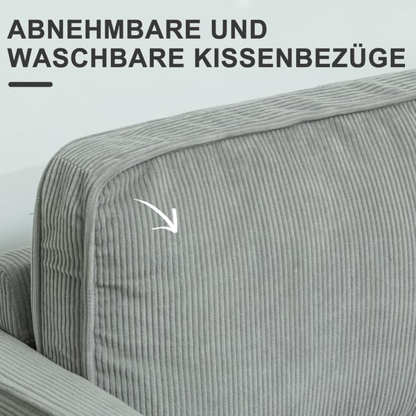Sofa, 117x63x79 cm, Lysegrå