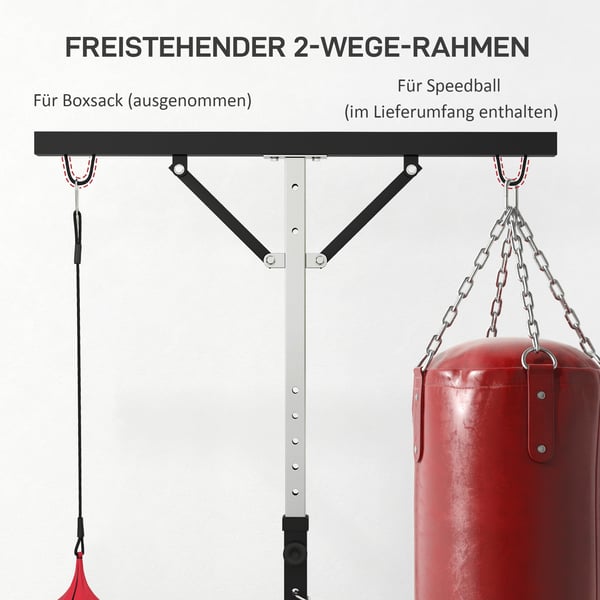 Boksestativ, 160x145x175-220 cm, Sort