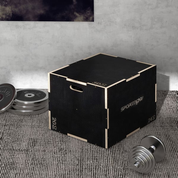 Plyometrisk kasse, 76x61x51 cm, sort