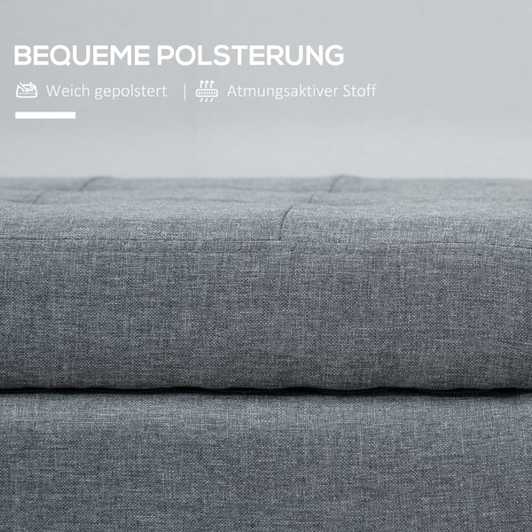 Opbevaringsbænk, 125x49x41,5 cm, grå