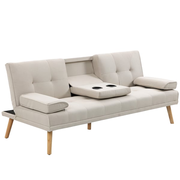 Soffa med bäddfunktion, 181x77x78 cm, Beige