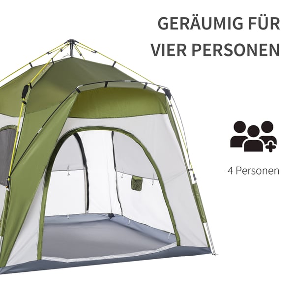 Campingtelt, 240x240x199 cm, Grøn