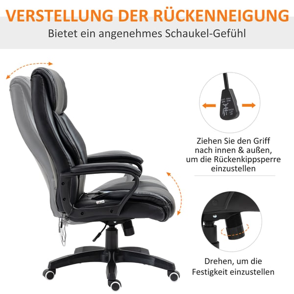 Kontorstol, 66x78x112-120 cm, Sort