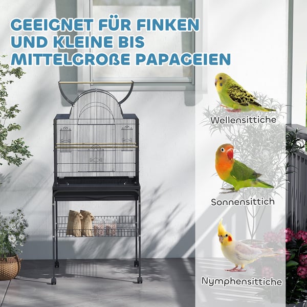 Fuglebur, 63x53x144 cm, Sort