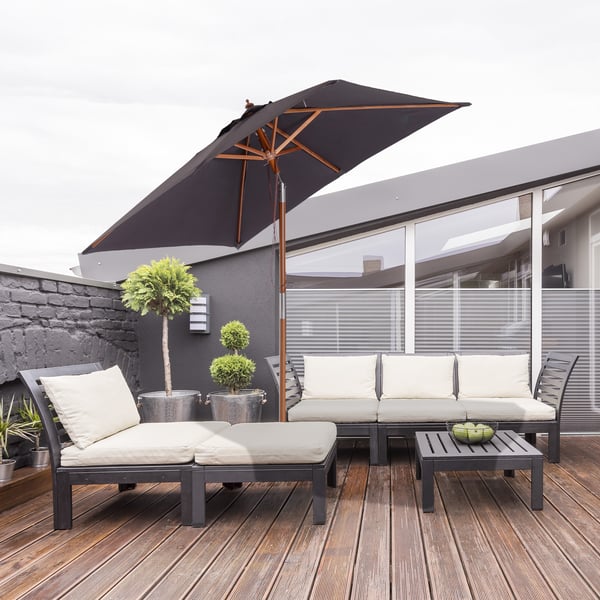 Patiosateenvarjo, 200x150x230 cm, tummanharmaa