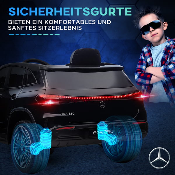 Elbil, Mercedes-Benz EQA Licenseret, 111,5x69x52,5 cm, Sort