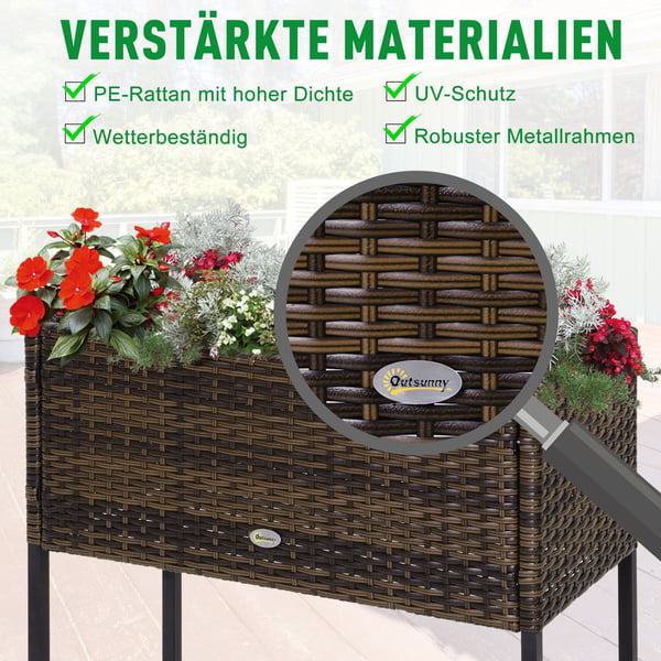 Hævet plantekasse, 70x30x72 cm, Brun
