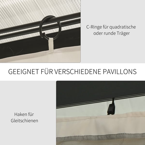Paviljongin sivuseinät, 302x205 cm, beige