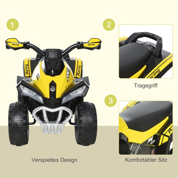 Ride-On bil, 67,5x38x44 cm, gul