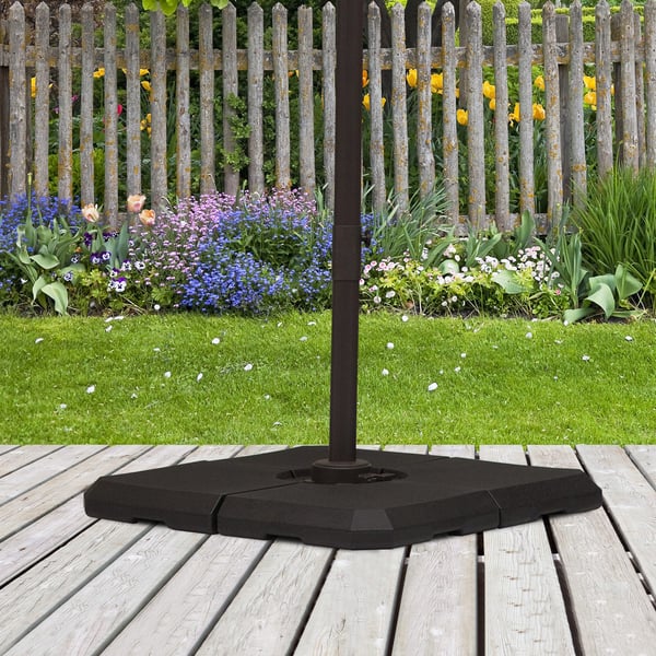 Parasolbase vægtsæt, 100x100x9,5 cm, Sort