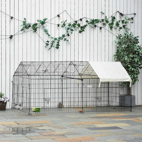 Lille dyrelegegård, 220x103x103 cm, beige sort