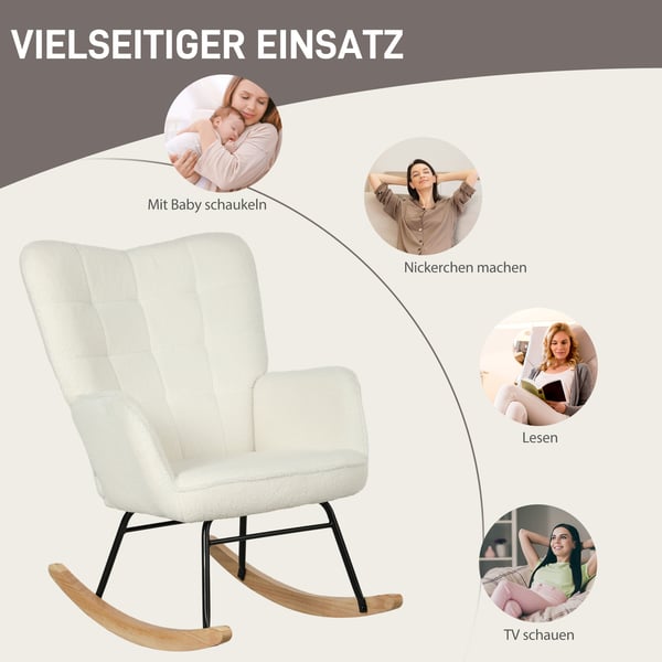 Gyngestol, 98x71x101 cm, Hvid