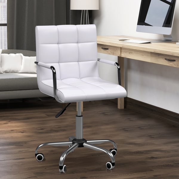 Kontorstol, 52,5x54x84-99 cm, Hvid