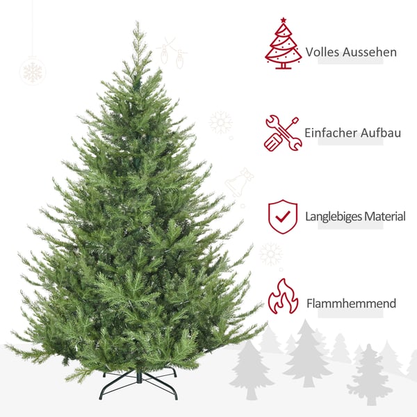Kunstigt juletræ, 136x136x180 cm, grøn