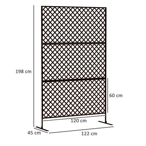 Rumdeler, 122x45x198 cm, Sort
