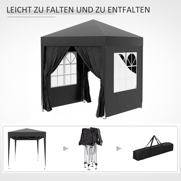 Paviljong, 200x200x240 cm, Svart