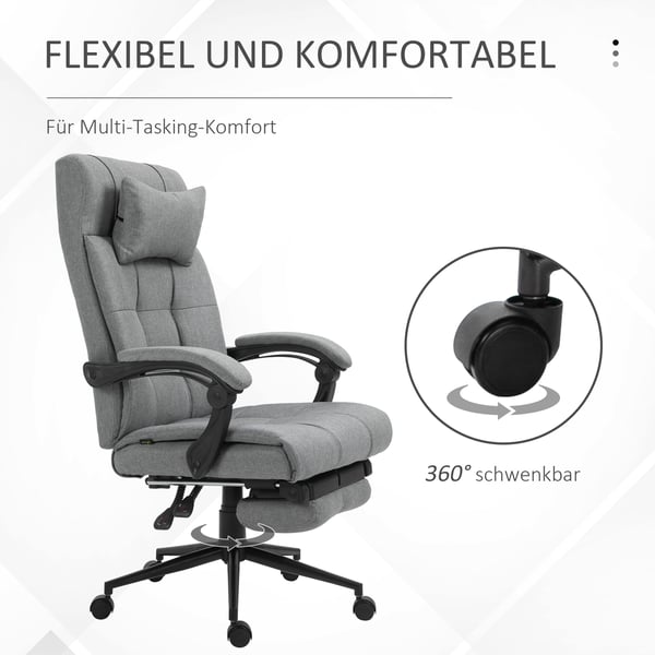 Kontorstol, 66x70x116-124 cm, Grå