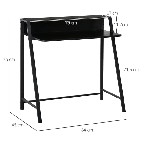 Computerskrivebord, 84x45x85 cm, Sort