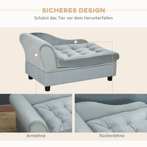 Hundesofa, 76x45x41.5 cm, lyseblå