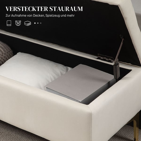 Opbevaringsbænk, 120x44x44,5 cm, Beige