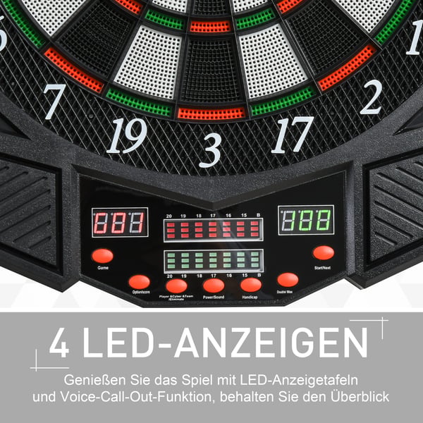 Elektronisk dartskive, 49x54,6x5,5 cm, Sort