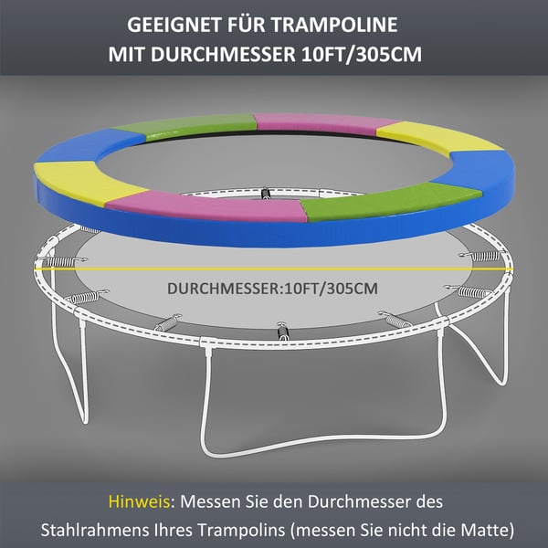 Trampolin Kantbeskytter, 305x30 cm, Multifarvet