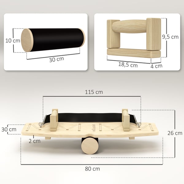 Push Up-stänger, 80x30x26 cm, Naturligt trä