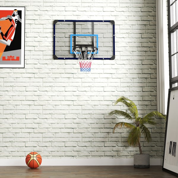Basketballkurv, Vægmonteret, 113x61x73 cm, Sort