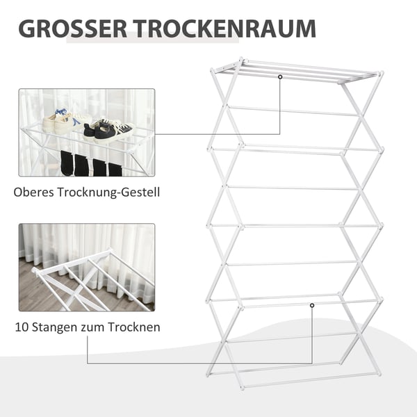 Torkställning, 74x35x144 cm, Vit