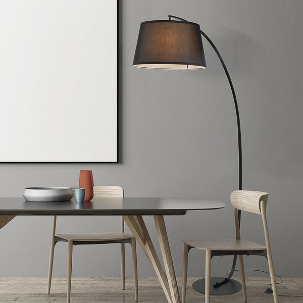 Gulvlampe, Metal, 105x47x190 cm, Sort