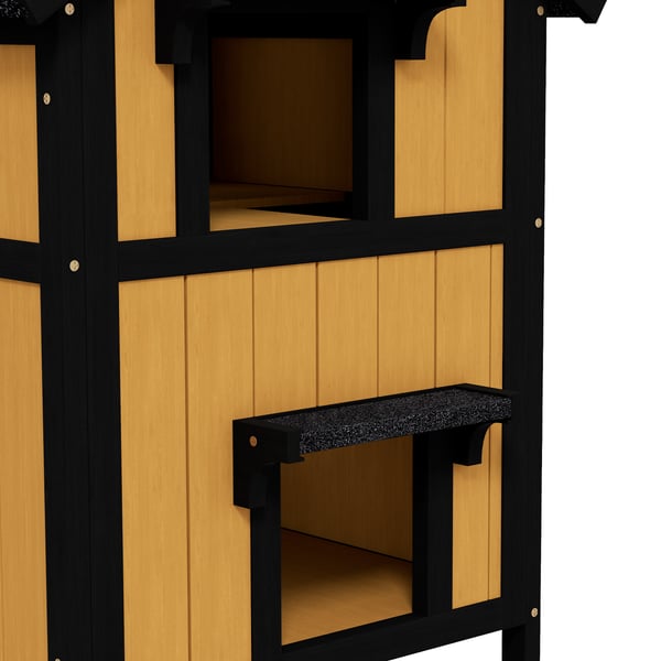 Utomhus Kattstuga, Tallträ, 96x65x85,5 cm, Gul